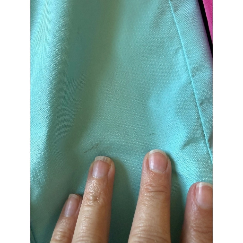 Eddie Bauer Kids L 14/16 Pink Teal Hooded Full Zip Rain Jacket Windbreaker Gorp - Picture 6 of 12